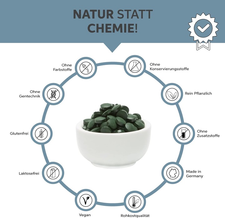 Image du produit Eltabia Comprimés de spiruline biologique | Qualité crudité premium (250 pièce(s), Cachets)