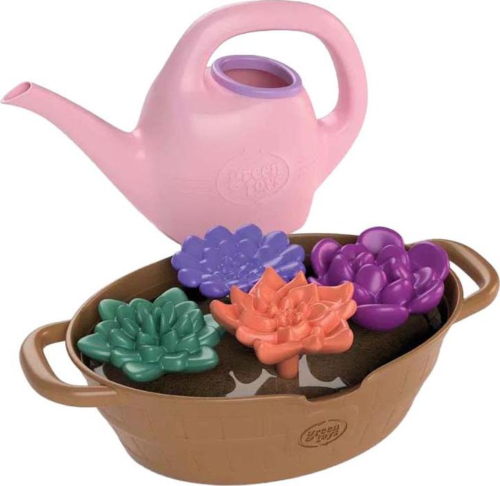 Green Toys Rainbow Bloom - Color-Changing Watering Can Activity Set (Pink)
