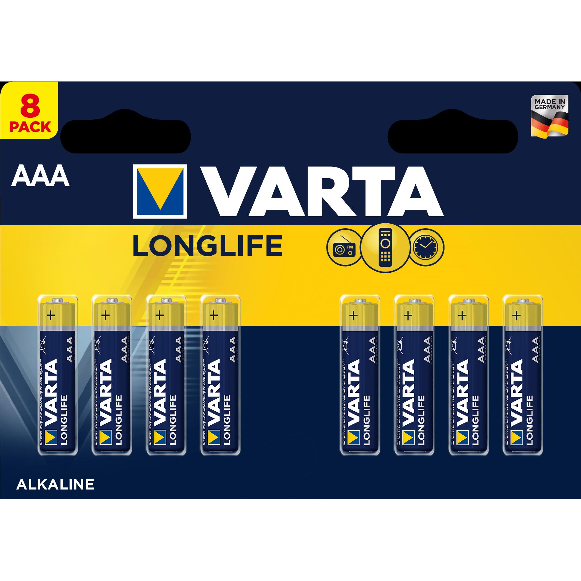 Varta Longlife (8 Stk., AAA, 1200 mAh), Batterien + Akkus