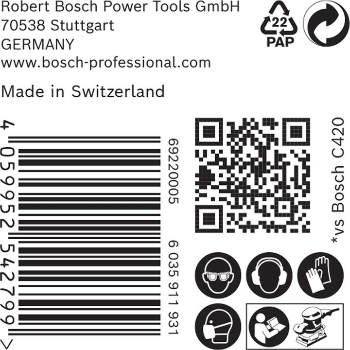 Actual product image Bosch Professional Zubehör EXPERT C470 Sandpaper with 8 holes for orbital sanders, 93 x 186 mm, G 400, 50 pcs. (400)