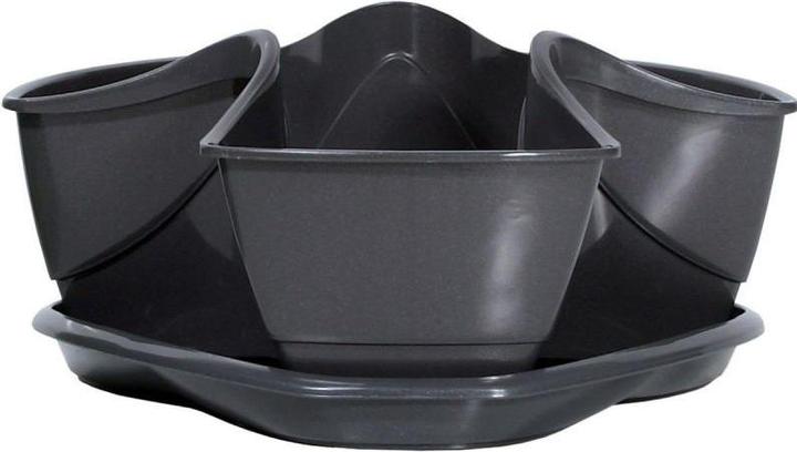 Actual product image Prosperplast Triple Pot for Herbs Coubi Herbal Anthracite