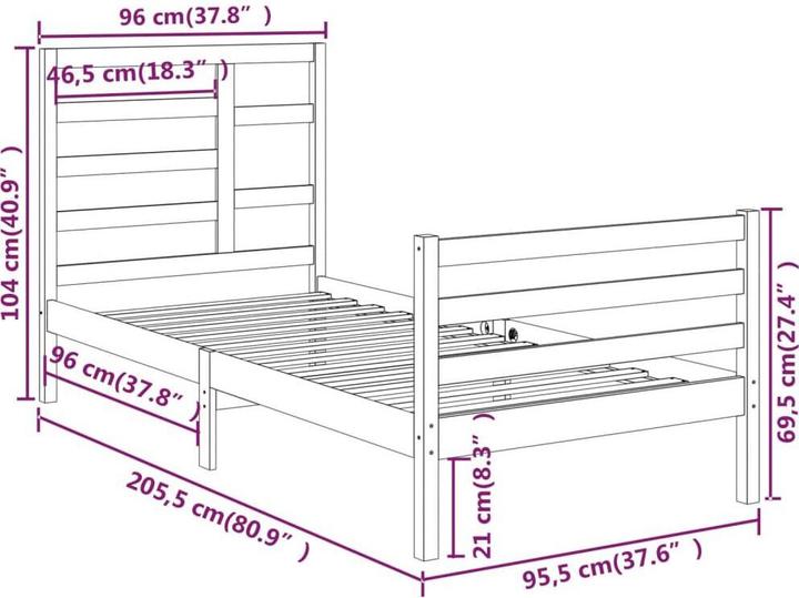 Produktbild vidaXL Serafina (90 x 200 cm)