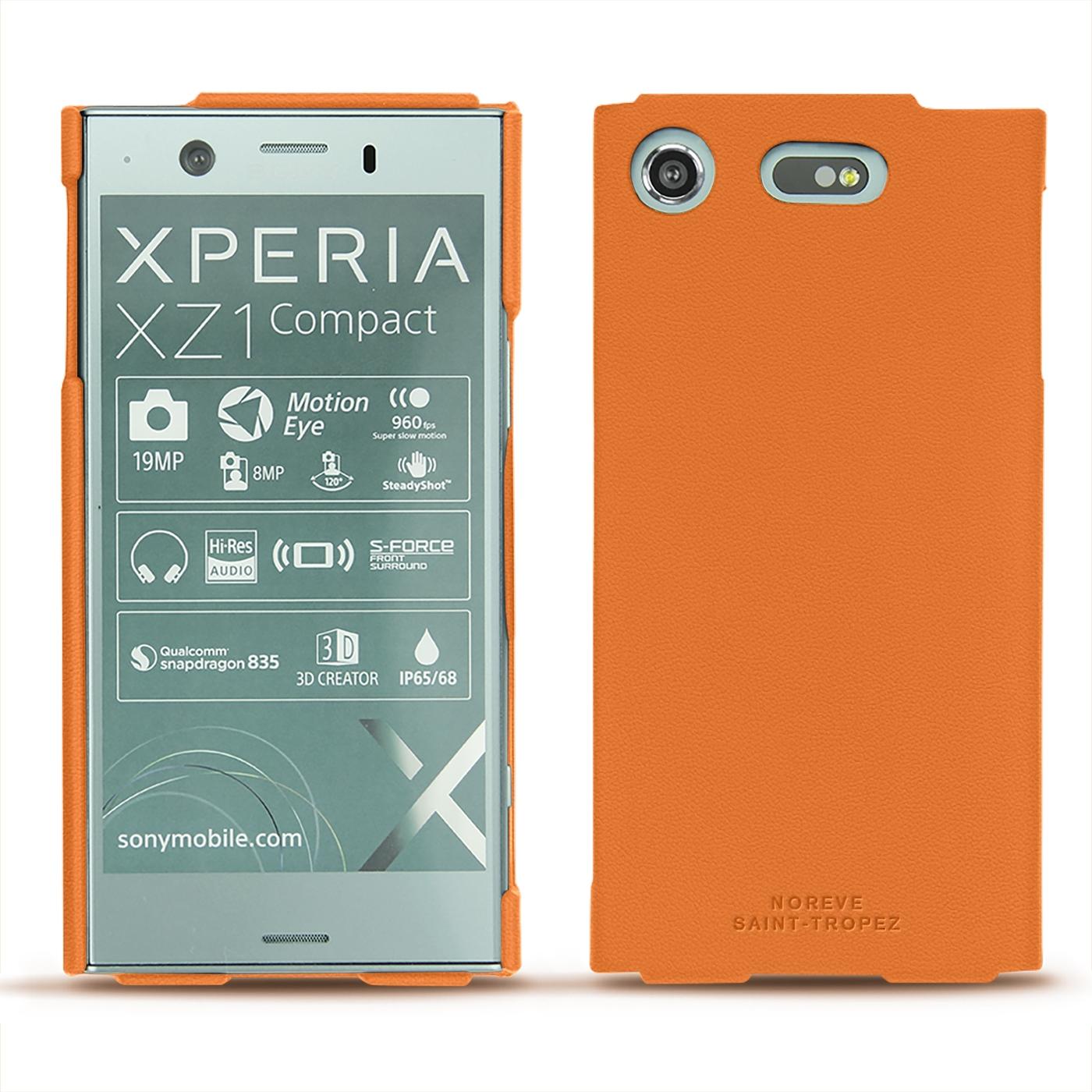 Thumbnail - Noreve Lederschutzhülle (Sony Xperia XZ1 Compact), Smartphone Hülle, Orange