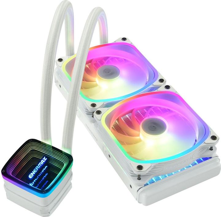 Actual product image Enermax AQUAFUSION ADV ARGB Snow White 240 AIO CPU Water Cooling Intel LGA1700 AM5 Ready,250W+ TDP