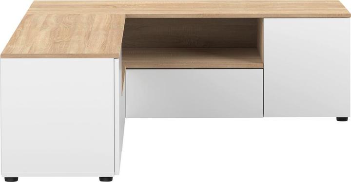 Actual product image Temahome Angle TV Stand white and oak (40 x 46 cm)