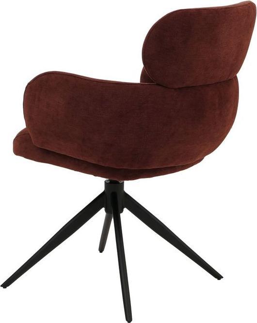 Immagine prodotto Mendler 6er-Set Esszimmerstuhl HWC-O77, drehbar Auto-Return, Stoff (310g/m²) Chenille Öko-Tex– rotbraun