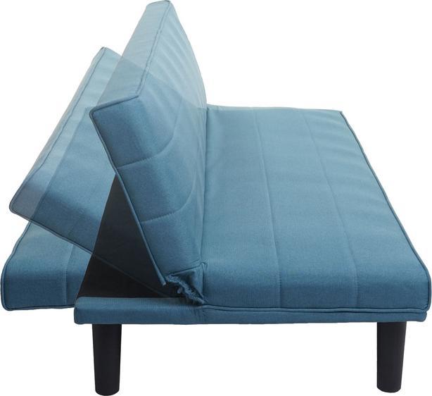 Produktbild Swisshandel24 Schlafsofa, Couch Klappsofa Gästebett Bettsofa, Schlaffunktion Stoff/Textil türkis-blau (Bettsofa)