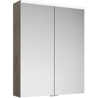 burgbad, Spiegelschrank, Eqio Spiegelschrank mit horizontaler LED-Beleuchtung, 2 Türen, 650x800mm