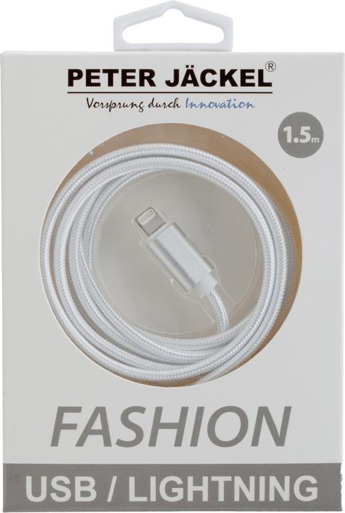 Actual product image Peter Jäckel FASHION 1.5m USB Data Cable White for Apple Lightning with sync and charge function (1.50 m, USB 2.0)