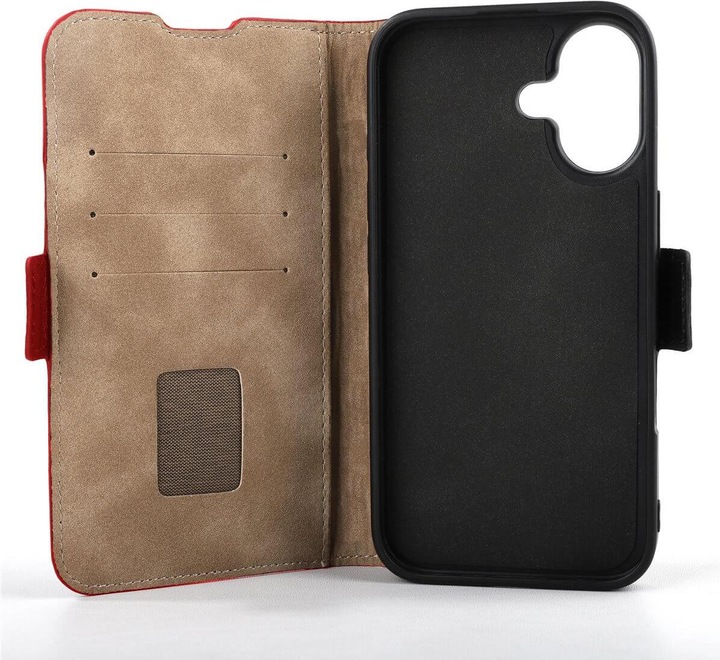Produktbild Mike Galeli Book-Cover Echtleder Fabio cherry tomato (Apple iPhone 16 Plus)