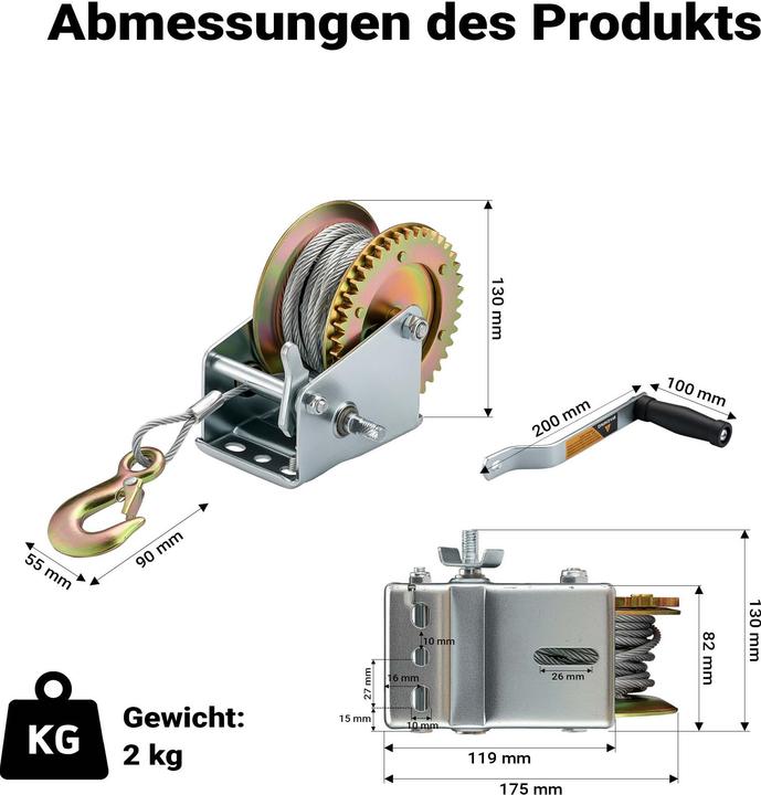 Produktbild Wiltec Handseilwinde
