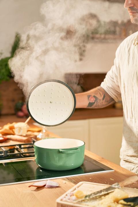 Produktbild Ballarini Bellamonte Cocotte 26 cm, rund, Grün (26 cm, Bräter + Schmortopf, Gusseisen)