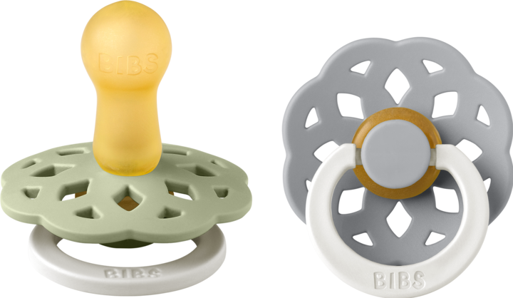 Actual product image Bibs Bohème latex soother (size 2, 6-18 months), Sage GLOW & Cloud GLOW (2 x, 6 - 12 M.)