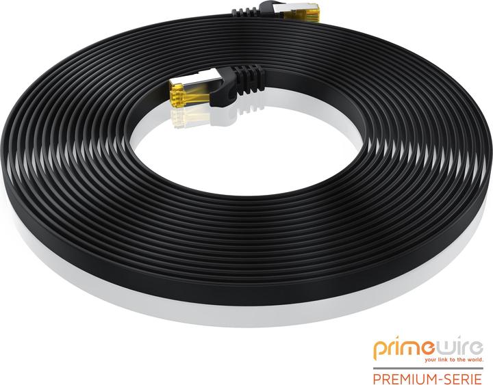 Actual product image Primewire CAT.7 network cable flat - Ethernet Gigabit Lan cable RJ45 - patch cable - comp. CAT.5 CAT.6 CAT.8 (U/FTP, CAT7, 7.50 m)