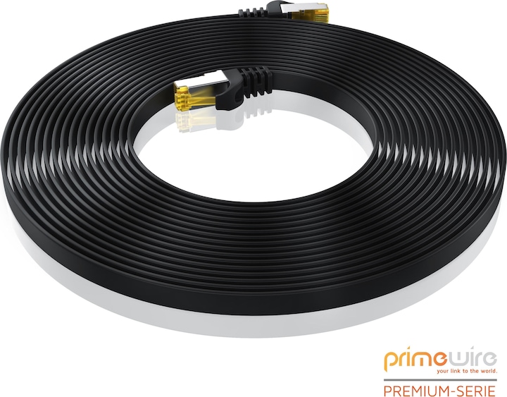 Produktbild Primewire CAT.7 Netzwerkkabel flach - Ethernet Gigabit Lan Kabel RJ45 - Patchkabel - komp. CAT.5 CAT.6 CAT.8 (U/FTP, CAT7, 7.50 m)