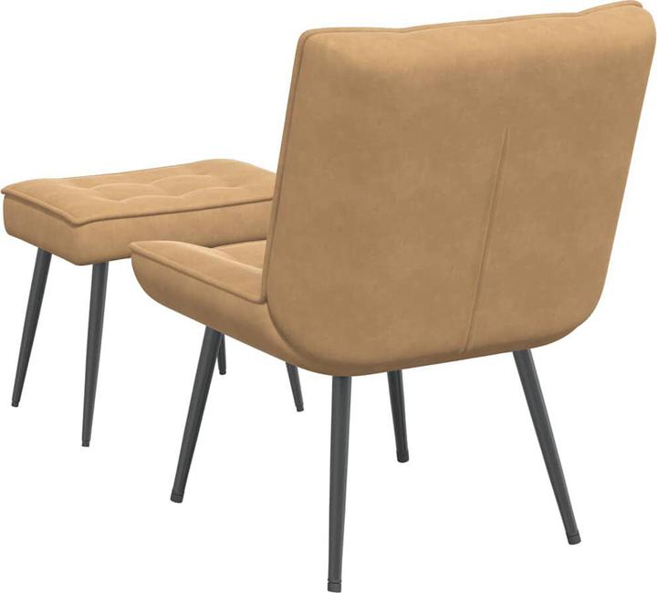 Immagine prodotto vidaXL Poltrona relax con sgabello Poltrona in velluto marrone Poltrona con sgabello