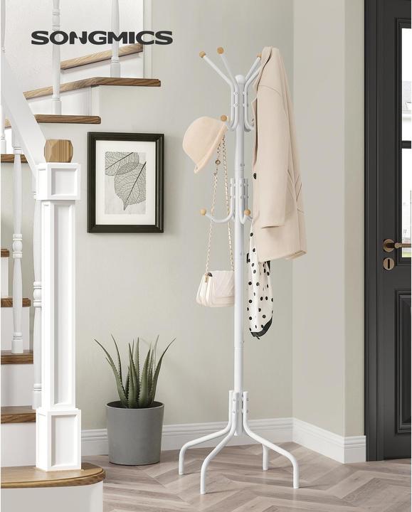 Immagine prodotto Songmics Appendiabiti 180 cm, bianco, dettaglio materiale: acciaio
