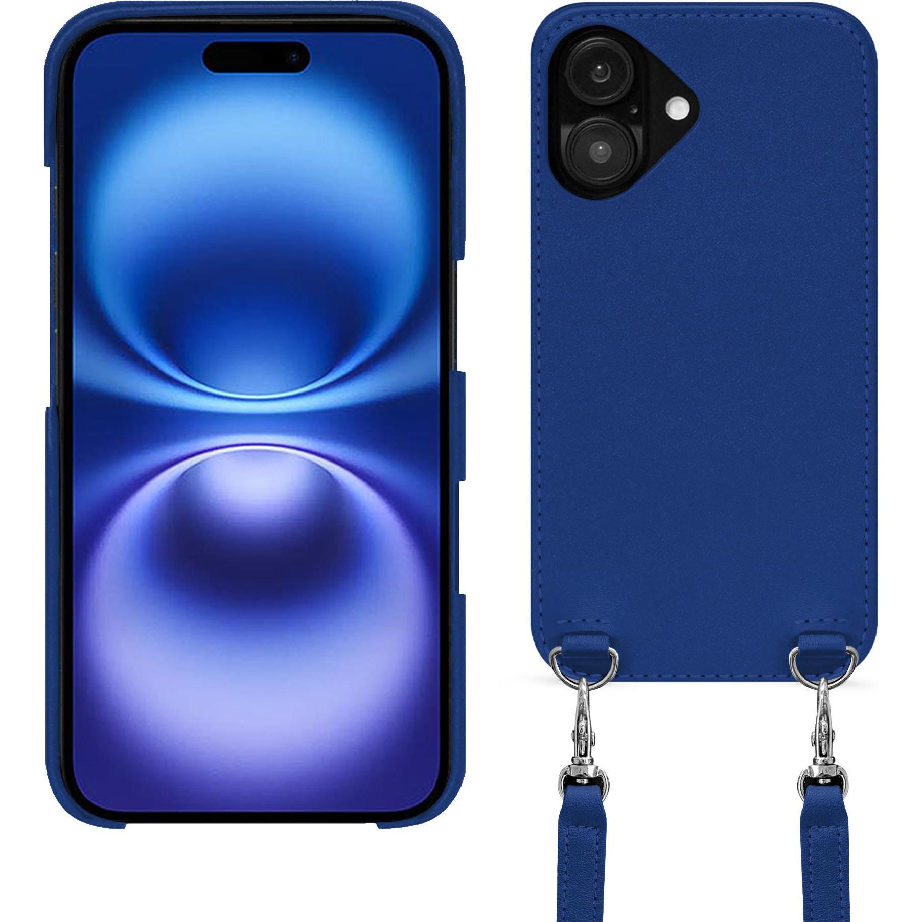 Noreve Schutzhülle mit Schulterriemen Apple iPhone 16 (Apple iPhone 16), Smartphone Hülle, Blau