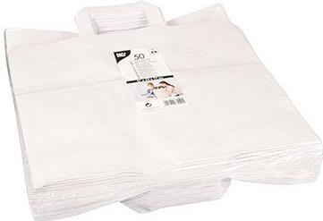 Actual product image Papstar Paper carrier bag, 320 x 170 x 270 mm, white made of kraft paper, 70 g/sqm, load capacity: 5 kg (Gift bag, 50 x)