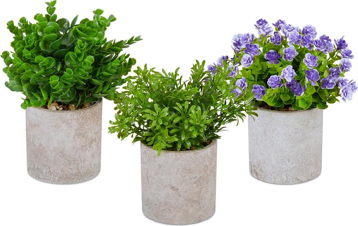 Relaxdays 3x plante artificielle (23 cm)