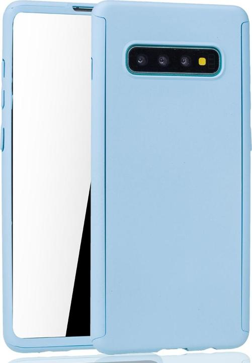 Produktbild König Design Hülle Handy Schutz für Samsung Galaxy S10 Full Case Cover Displayschutz 360 Blau (Samsung Galaxy S10+)
