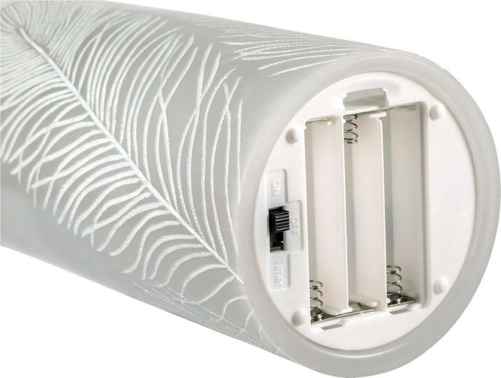 Productafbeelding Pauleen LED Kaarsenset Cosy Feather Ø 7,6 cm, Set van 2, Grijs (2x)