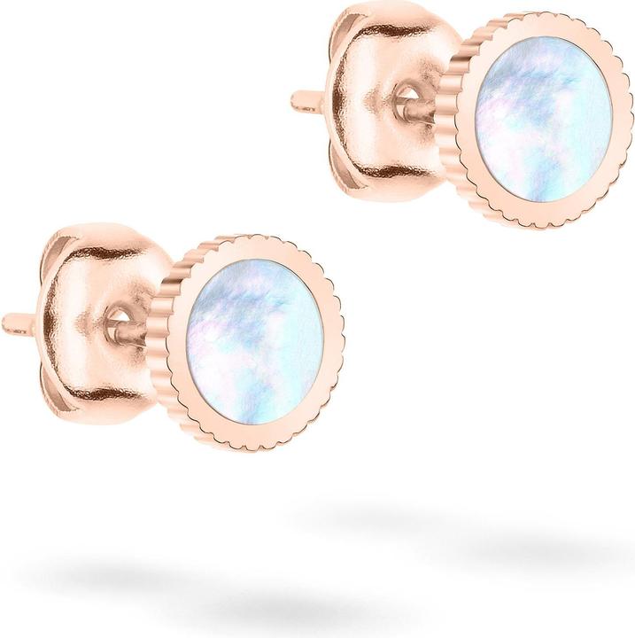 Tamaris Charming bronze earrings with mother of pearl Mop Coin TJ-0430-E-07 (Stainless steel)