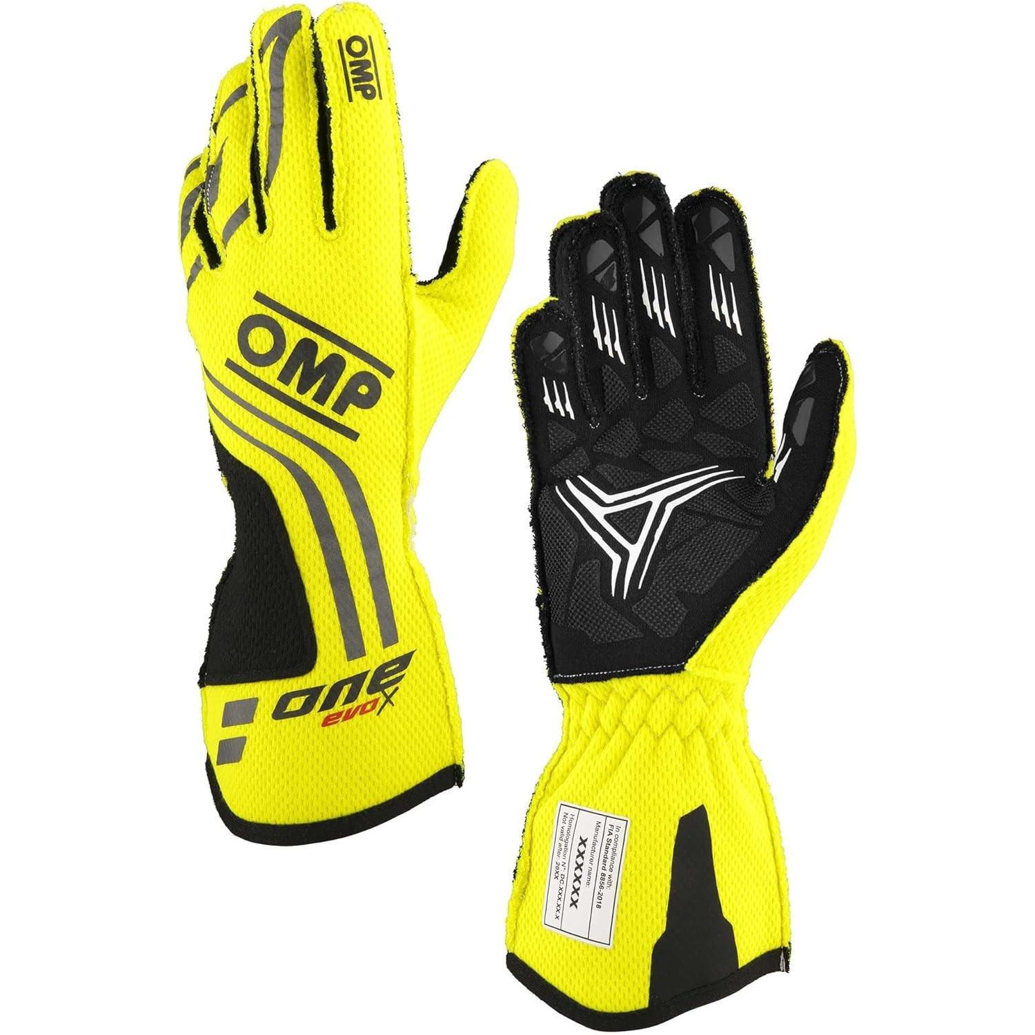 OMPHobby, Uomini, Guanti, Guanti da corsa One EVO-X MY24 FIA 8856-2018, Giallo, (XS)