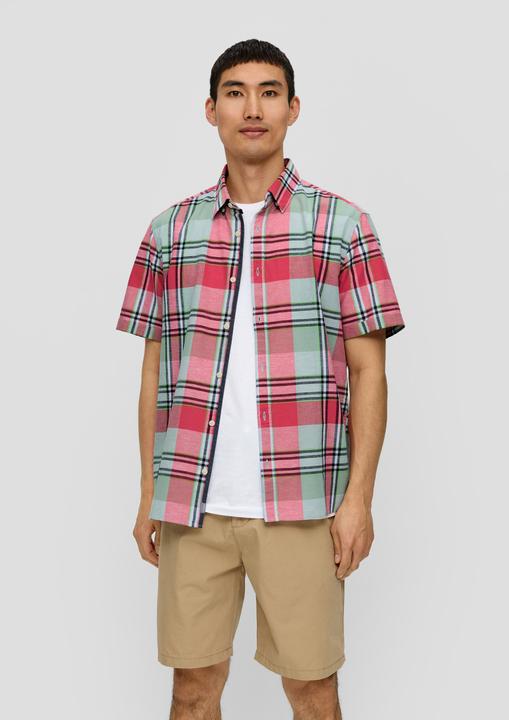 Image du produit S.Oliver Hemd Kariertes Kurzarmhemd aus Leinenmix (M)