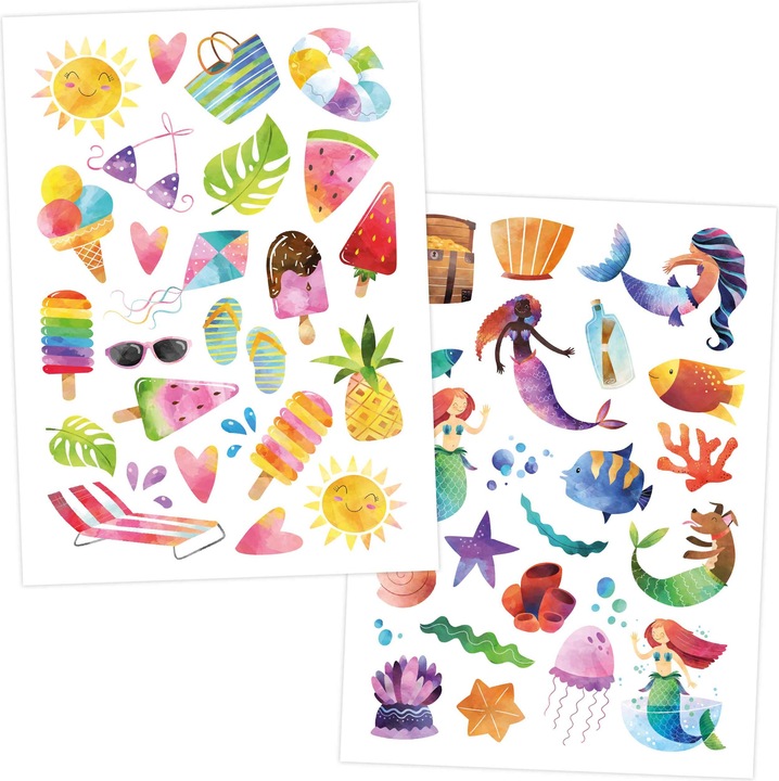 Actual product image Papierdrachen Metallic Tattoo Set 6 - Beach Vibes