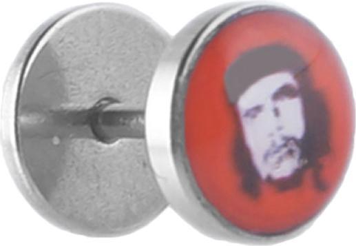Immagine prodotto Star Piercing Fake Plug silber mit Che Guevara (senza ottone, Acciaio chirurgico 316L)