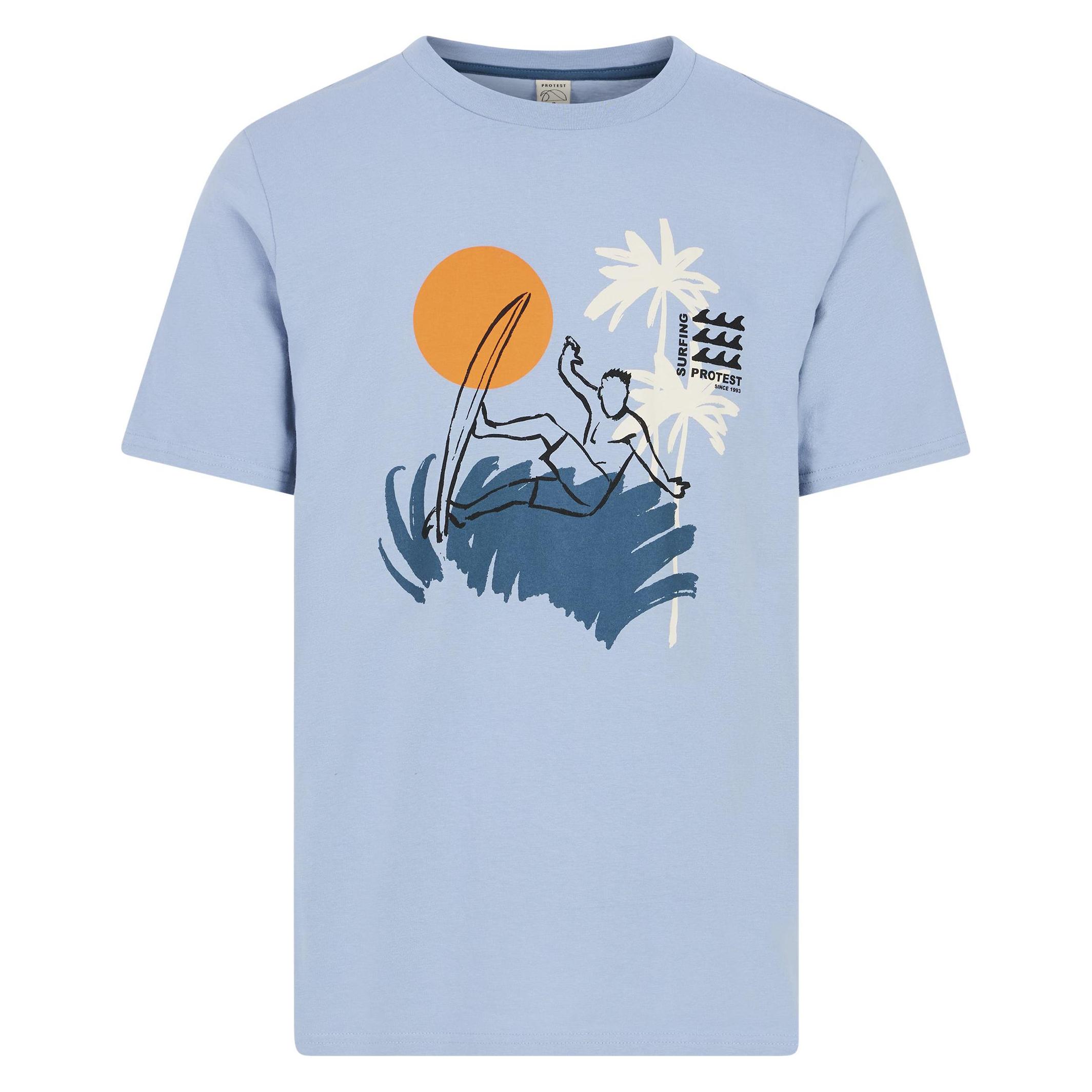 Protest, Mannen, T-shirts, Herren T-Shirt PRTRodas Blau, Blauw, (S)