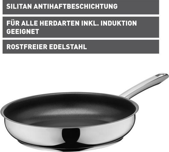 Produktbild WMF Antihaft Pfanne Bratpfanne 24cm Calabria Edelstahl beschichtet Induktion (28 cm, Bratpfanne, Edelstahl)
