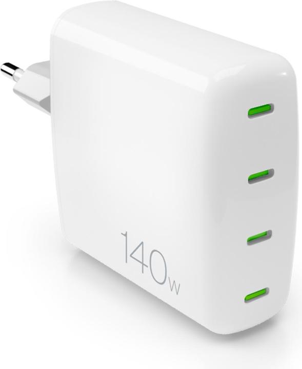SBS Puro GaN Wall Charger with 4 USB-C ports, 140W, white (140 W, 4 ports)
