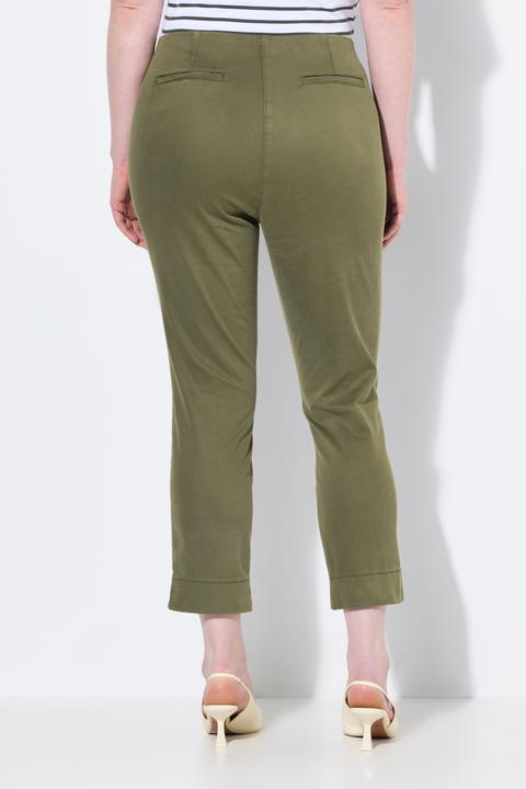 Image du produit Ulla Popken Pantalon avec passepoil et taille élastique. Coupe ajustée avec fente sur le bas de jambe. (56)