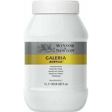 Winsor & Newton, Künstlerfarbe + Bastelfarbe, Galeria Acrylic 1L Titanium White 644 (Titanium White, 1000 ml)