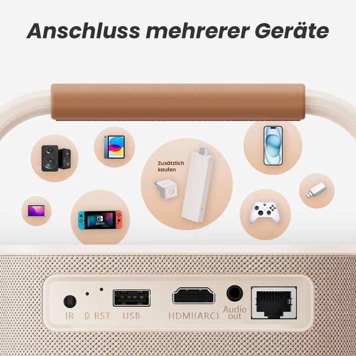 Actual product image Yaber Tragbarer Projektor mit JBL-Sound und Autofokus (Full HD, 1.25:1)