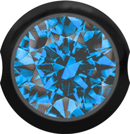 Image du produit Star Piercing Ball Closure Boule noire avec cristal bleu clair (sans laiton, Acier chirurgical 316L)