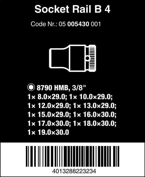 Productafbeelding Wera Dopsleutelset, 3/8″ drive, 9 stuks (3/8")