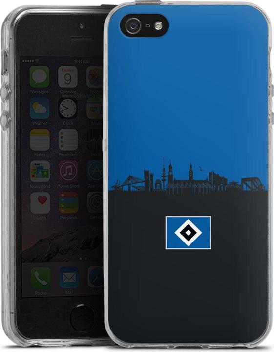 Produktbild DeinDesign Silikon Hülle für Apple iPhone 5s Handyhülle Case Smartphone Schutzhülle HSV Hamburg Skyline (Apple iPhone 5s)