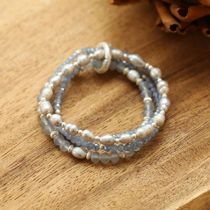 Immagine prodotto Andreani Armband mit echten Süsswasserperlen (8 cm, Pietre)