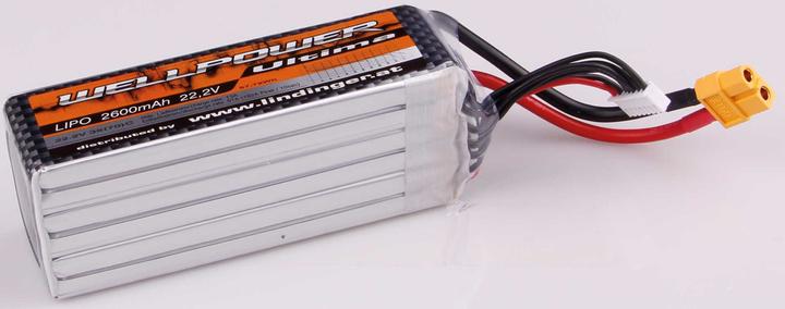 Actual product image Wellpower lipo battery ultima 2600 mah / 22.2 volt 6s 35/70c ch5/8 xt-60 (22.20 V, 2600 mAh)