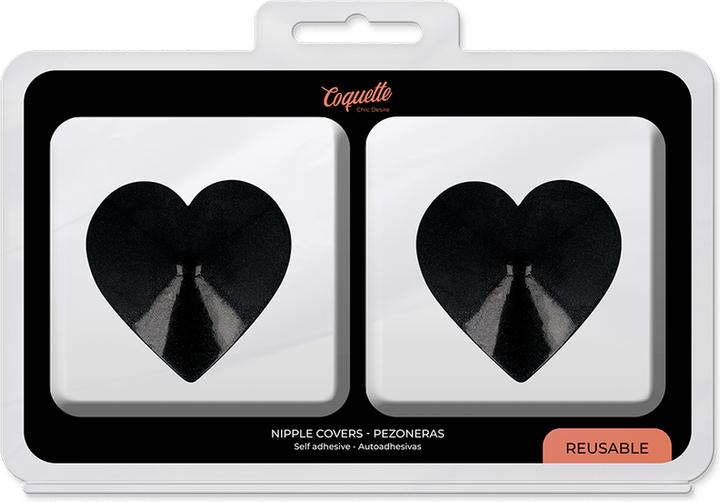 Actual product image Coquette Chic Desire Nipple Cover - Black Hearts