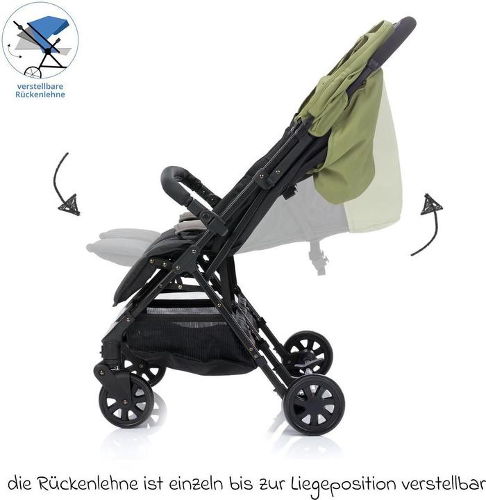 Produktbild Fillikid - Zwillingswagen Twin - schwarz/grün (6 Monate - 3 Jahre)