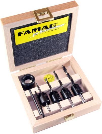 Produktbild Famag Bohrer-Senker-Satz im Holzkoffer (6 mm, 3 mm, 5 mm, 4 mm)