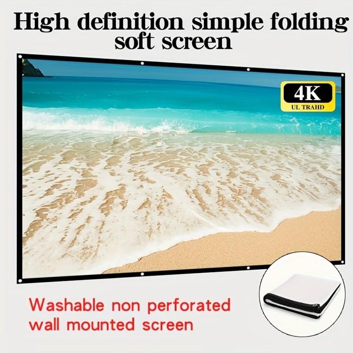 Actual product image PhoneLook Doppelseitige 16:9 Projektionsleinwand mit pflegeleichtem, bügelbarem Stoff (100 Zoll, 254 cm) (100", 16:9)
