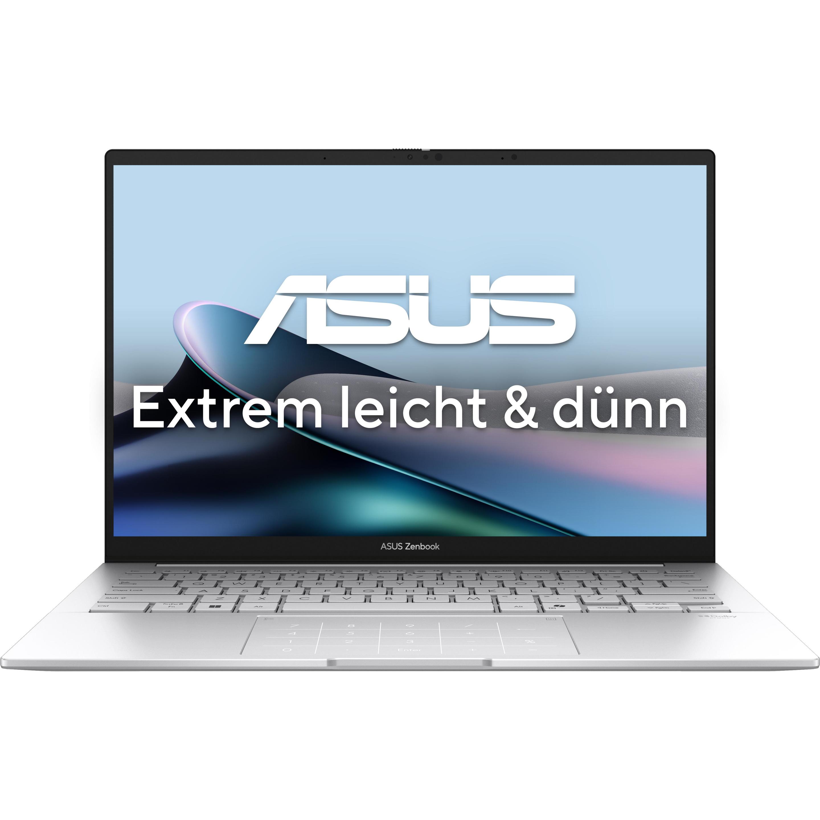 ASUS ZenBook 14 (14", 1000 GB, 16 GB, Deutschland), Notebook, Silber