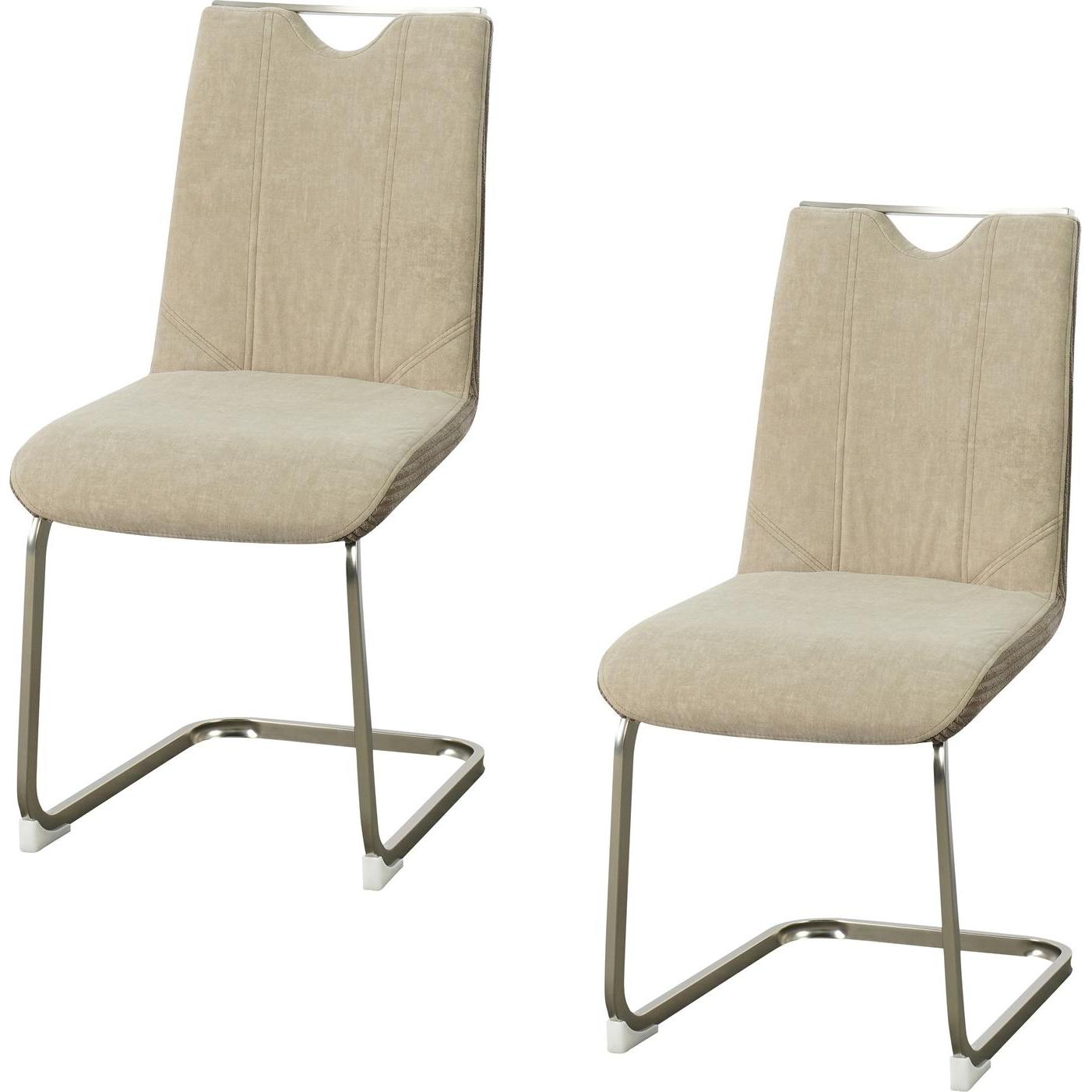HTI-Living, Stühle, Schwingstuhl Taupe/Cord 2er Set Emrys
