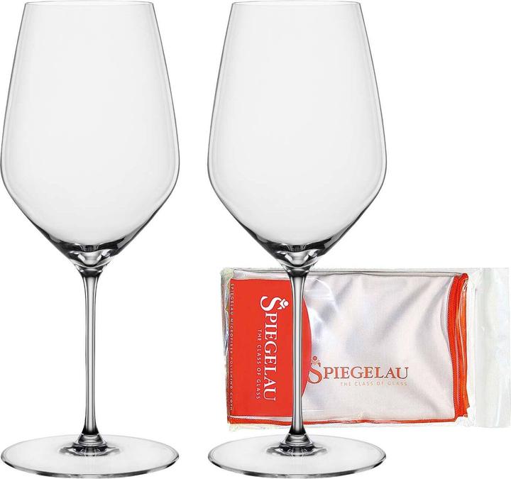 Actual product image Spiegelau Hi-Lite Bordeauxgläser + Poliertuch (65 cl, 2 Glasses, Red wine glasses)