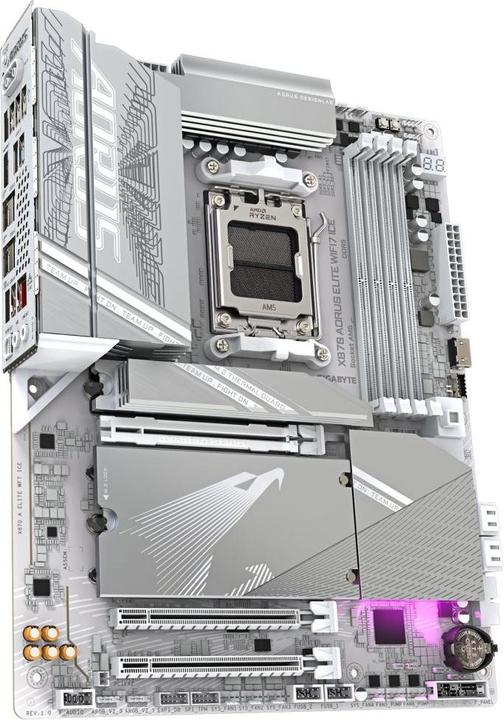 Actual product image Gigabyte X870E AORUS Elite WIFI7 ICE (AM5, AMD X870E, ATX)